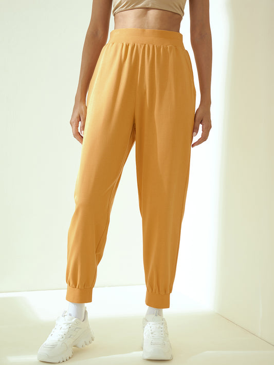 Yellow French Terry Elasticated Track Pants